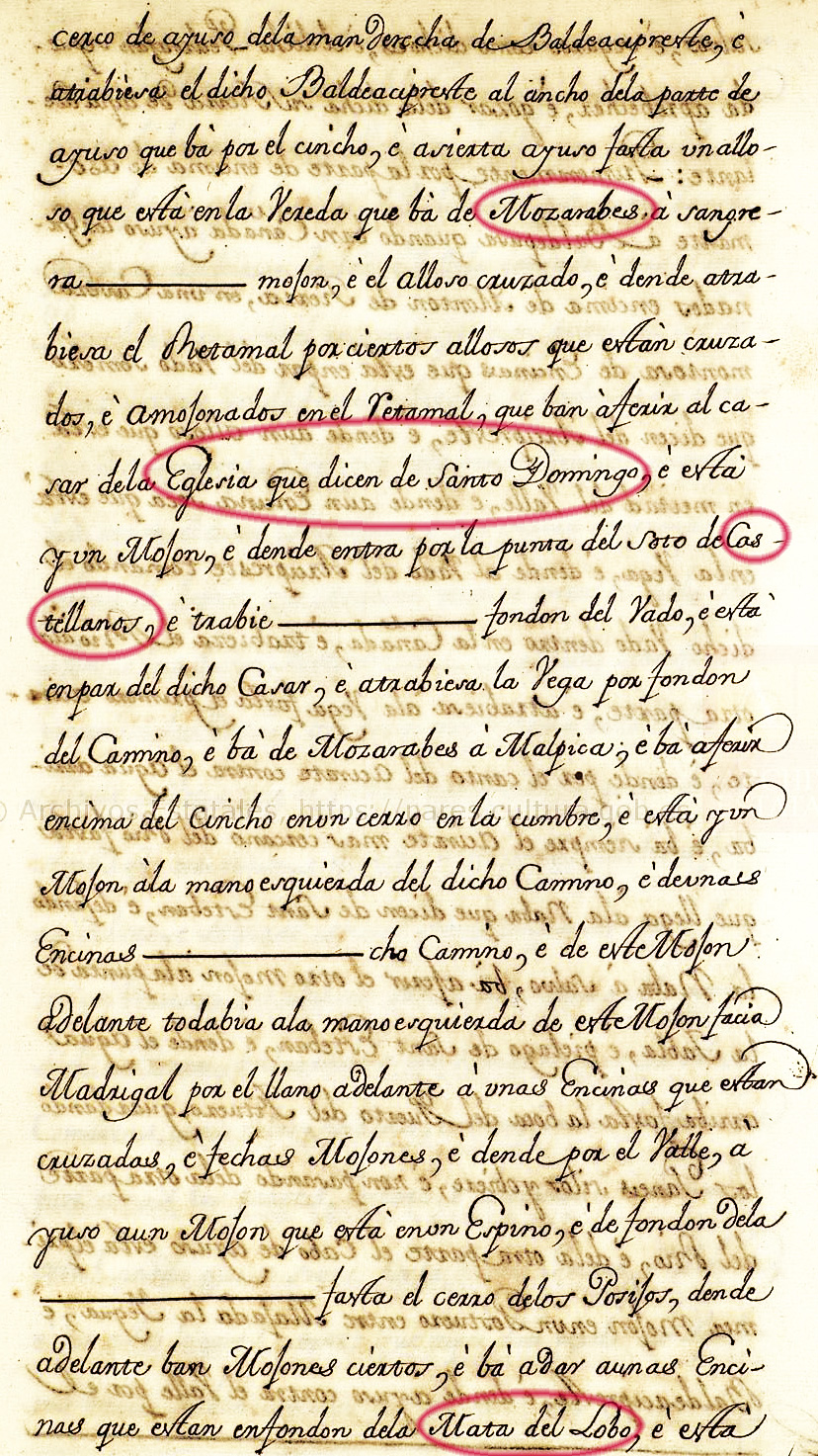 Descripción de 1392 de los apeos, límites y mojones de la cañada de Valdepusa 2