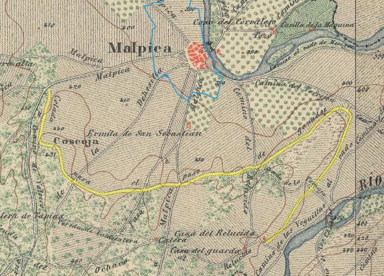 Antigua colada de ganado de Malpica de Tajo en la pista del Canal de Castrejón