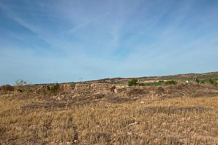 Vista a la altura de una persona de los restos arqueológicos de la villa romana de Las Tamujas en Malpica de Tajo