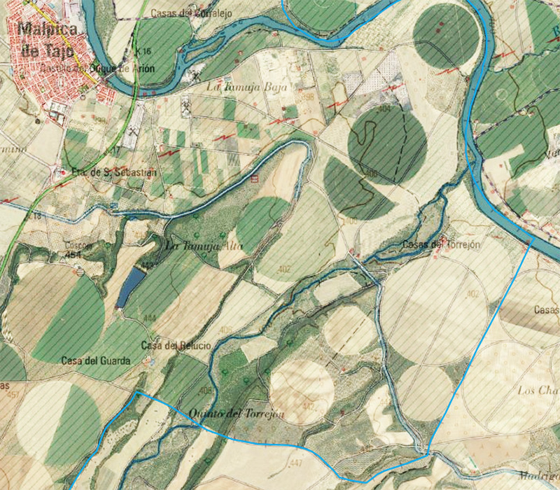 Ortofoto del límite del término municipal de Malpica de Tajo desde el Torrejon hasta el Relucío Ortofoto del límite del término municipal de Malpica de Tajo desde el Torrejon hasta el Relucío
