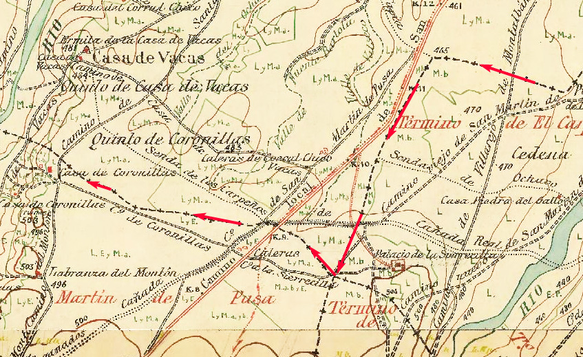 Recorte del mapa MTN50 del límite del término municipal de Malpica de Tajo desde el Relucío al Cordel Real Recorte del mapa MTN50 del límite del término municipal de Malpica de Tajo desde el Relucío al Cordel Real