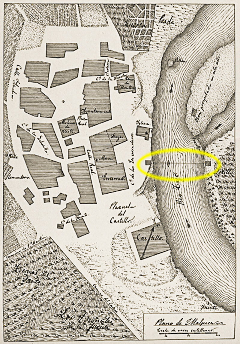 la barca en el plano de Malpica de Tajo levantado por Fermín CABALLERO, 1825 la barca en el plano de Malpica de Tajo levantado por Fermín CABALLERO, 1825