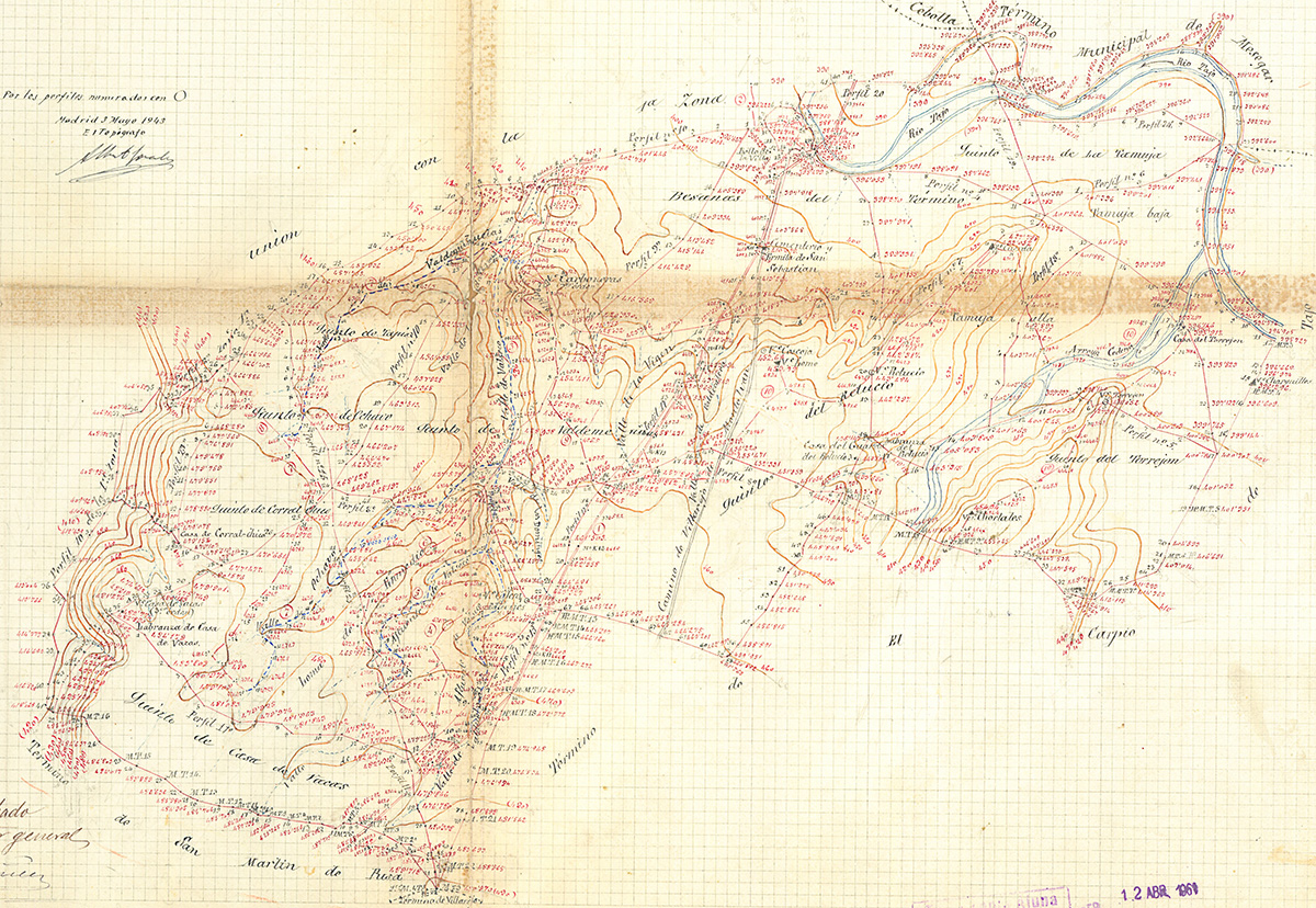 Mapa topográfico del IGE,1882, Malpica de Tajo