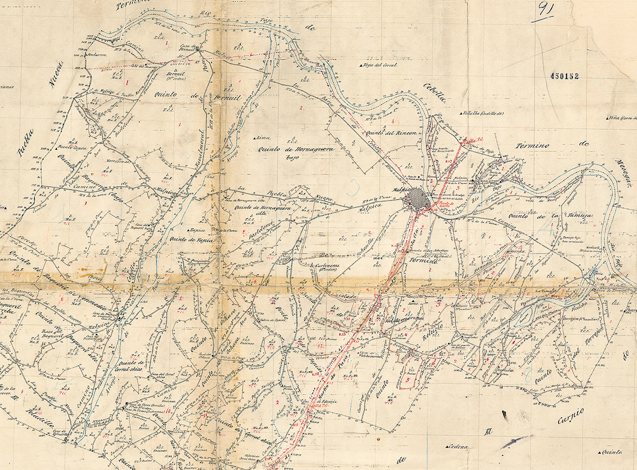 Mapa topográfico del IGE,1882, Malpica de Tajo Mapa topográfico del IGE,1882, Malpica de Tajo