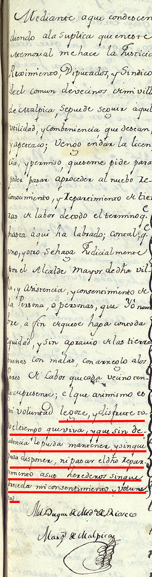 Condiciones del consentimiento en el nuevo reparto de tierras de Malpica, en 1775 Condiciones del consentimiento en el nuevo reparto de tierras de Malpica, en 1775