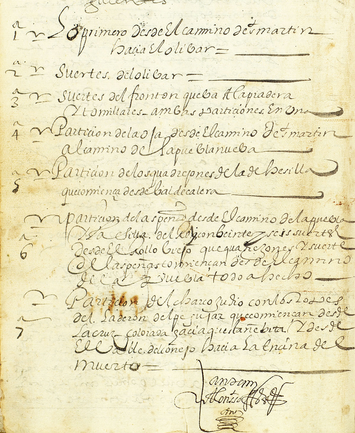 Hojas en que se dividió el Término de Malpica de Tajo en el reparto de 1638 Hojas en que se dividió el Término de Malpica de Tajo en el reparto de 1638