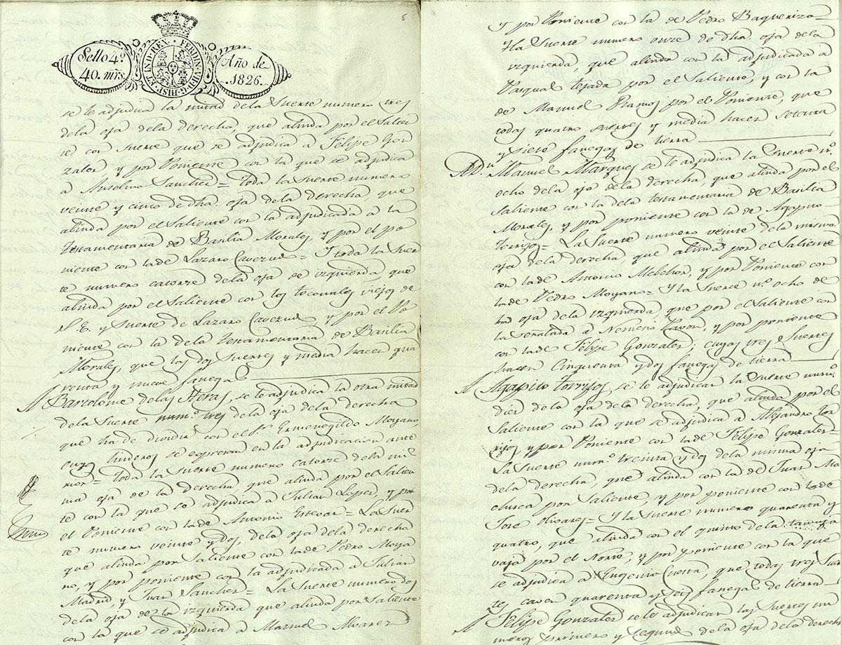 Ejemplo de la relación del reparto de suertes de las tierras del marques de Malpica en 1827 a los labradores de la villa Ejemplo de la relación del reparto de suertes de las tierras del marques de Malpica en 1827 a los labradores de la villa