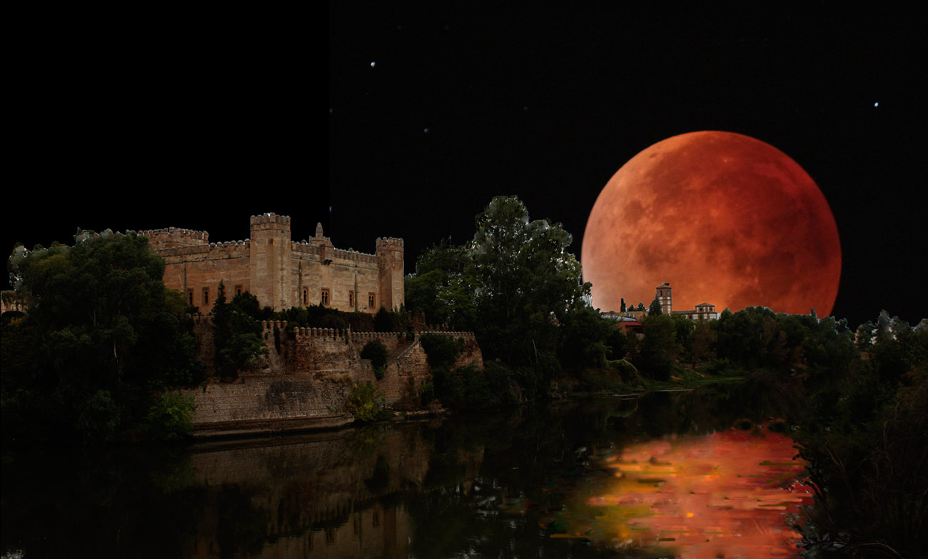 Castillo y luna llena