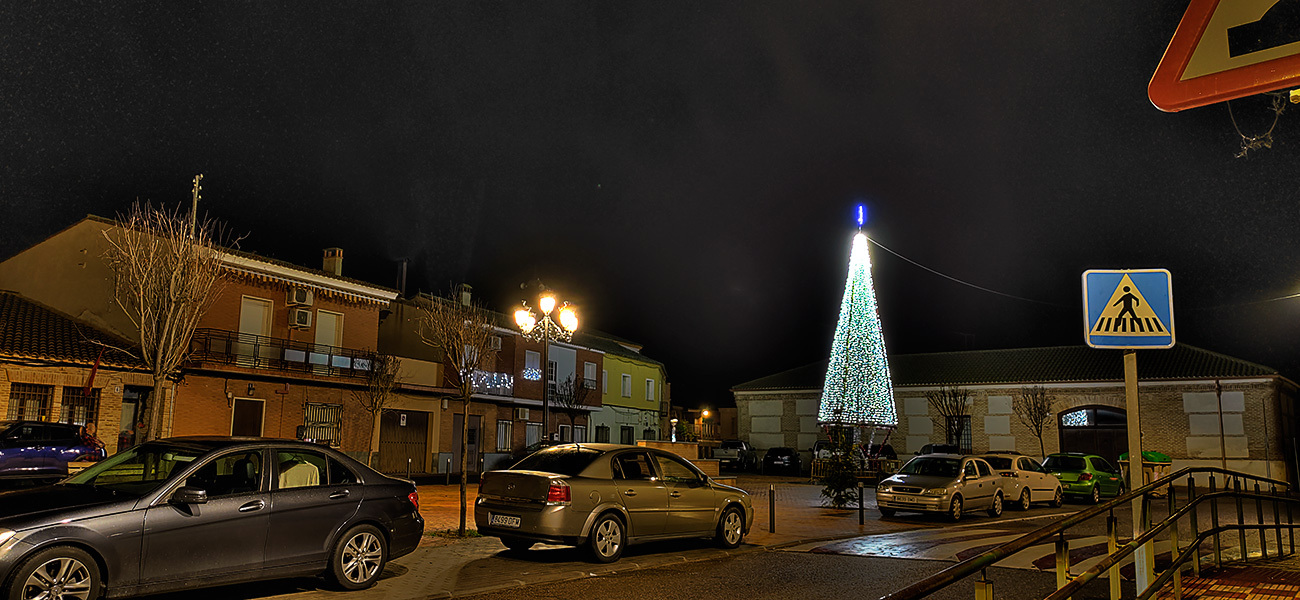 Malpica de Tajo de noche en navidades Malpica de Tajo de noche en navidades
