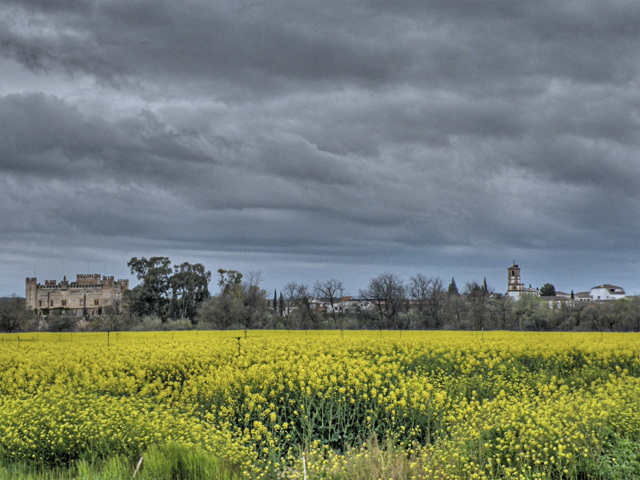 Castillo e iglesia de Malpica de Tajo en la primavera de 2013