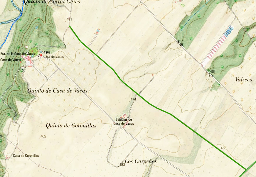 Camino de la raya entre Corral Chico y Casa de Vacas, Malpica de Tajo