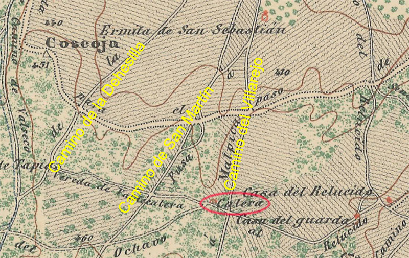 La Coscoja y su entorno en mapa de 1885 La Coscoja y su entorno en mapa de 1885